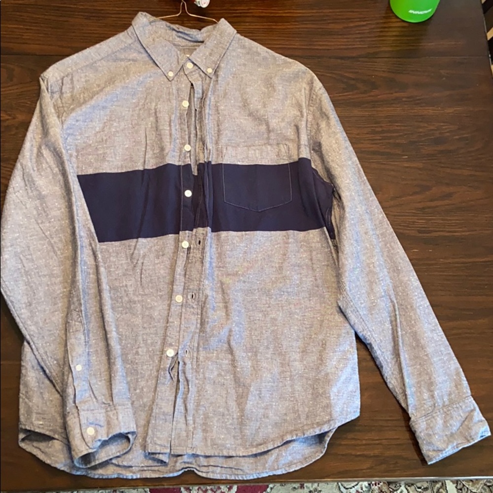 Old Navy Single Horizontal Stripe Gray/Navy Casual